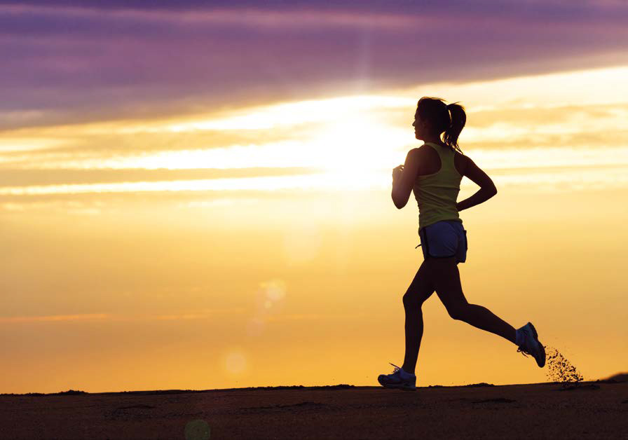 Run at sunset along the lagoon